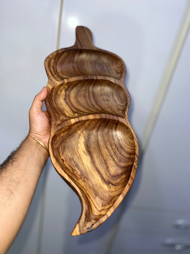 اردو خوری چوبی سه خونه طرح برگ