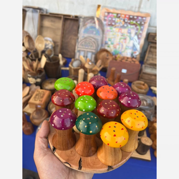 نمکدون قارچی چوبی(پس کرایه)