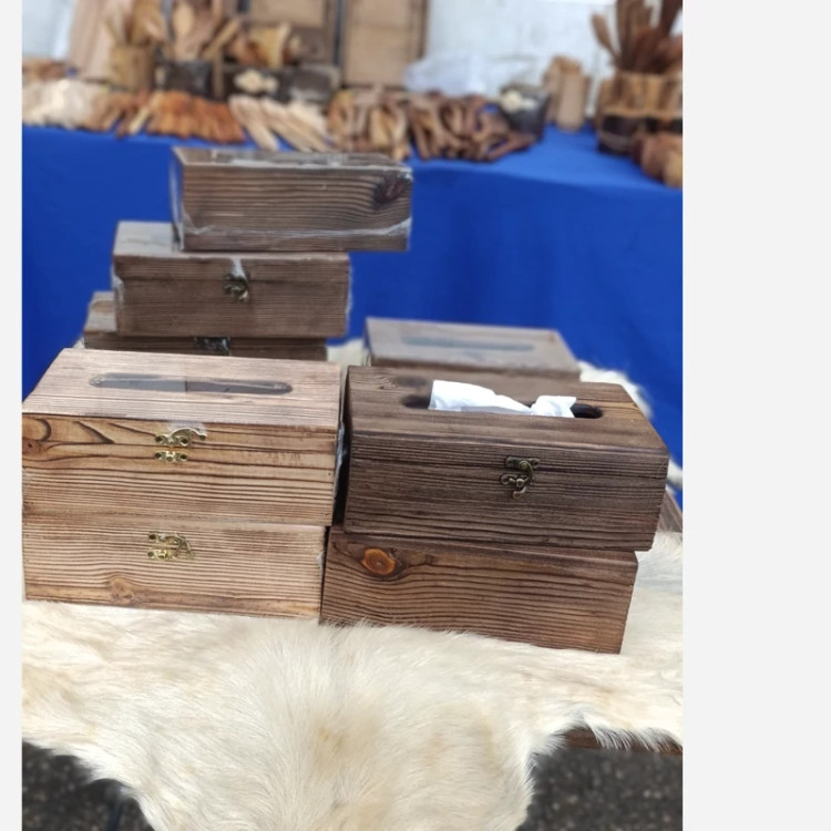 جای دستمال کاغذی چوبی (پس کرایه )