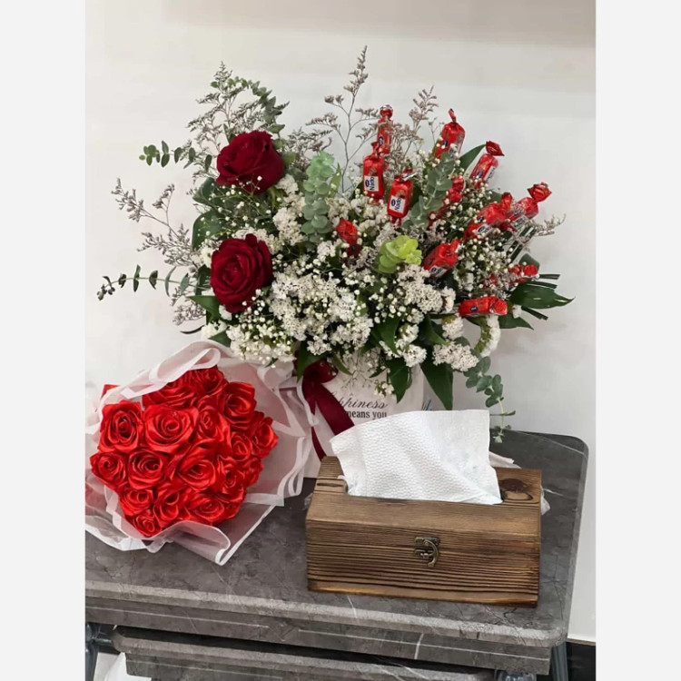 جای دستمال کاغذی چوبی (پس کرایه )