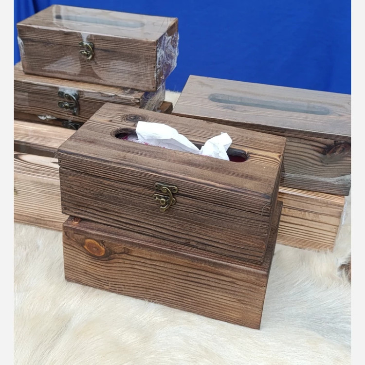 جای دستمال کاغذی چوبی (پس کرایه )